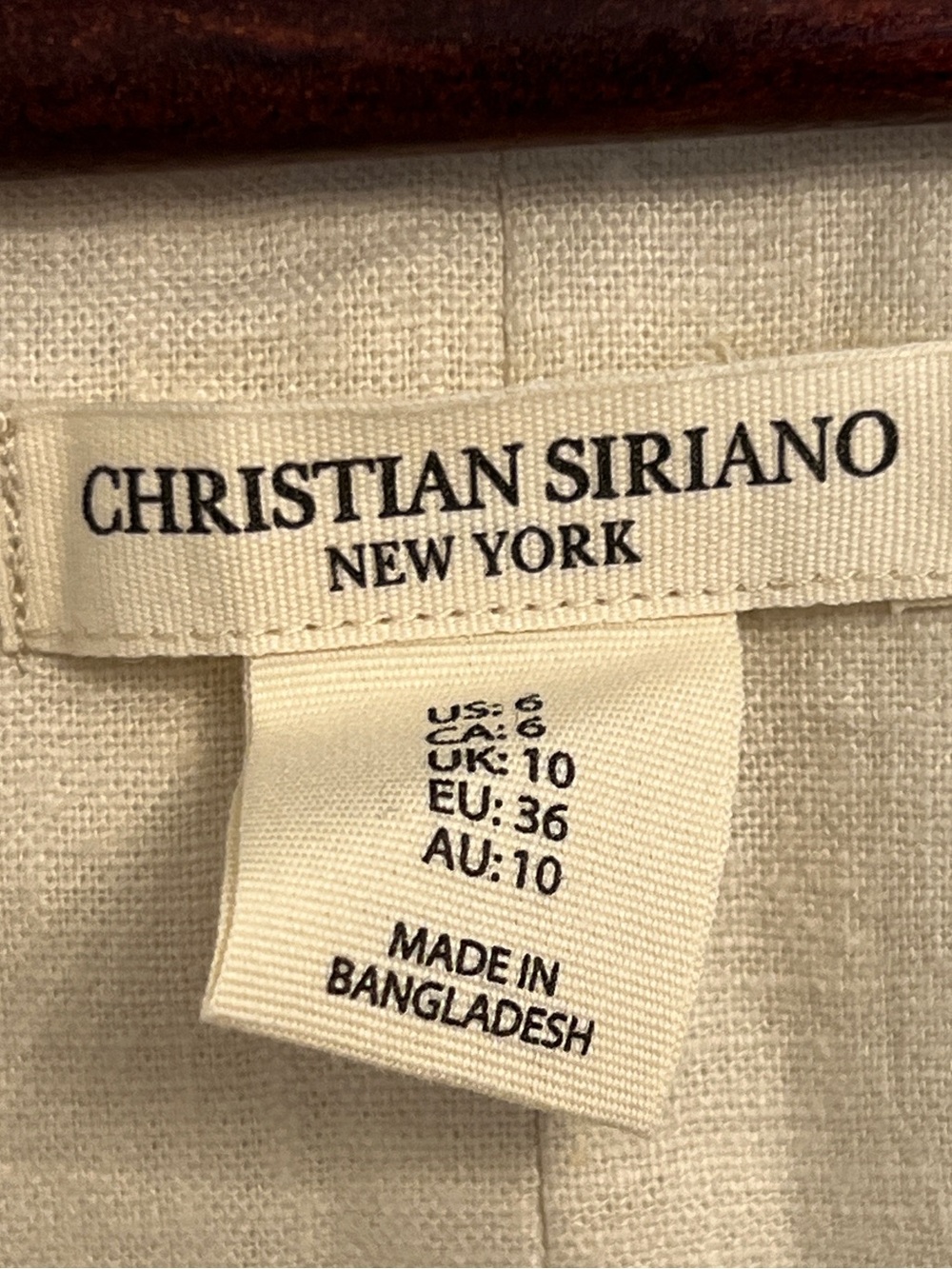 CHRISTIAN SIRIANO Women’s Linen Vest Wide Leg Pants 2 Piece Set Ivory Size 6 - Picture 7 of 7